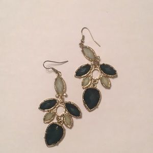 Blue stone decorative earrings